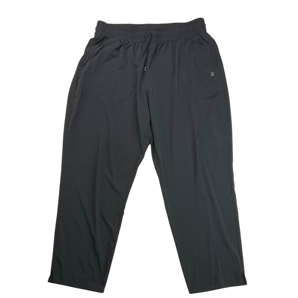 Xersion Black Athletic Pants Womens XXL Stretch Zipper Pockets‎ Side Slit Sporty